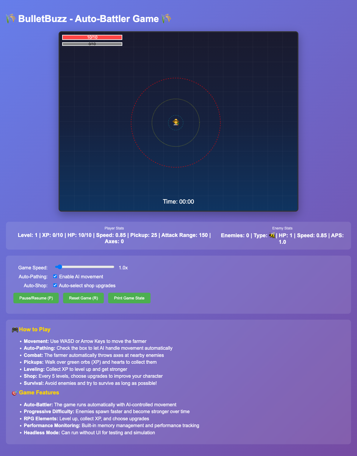 BulletBuzz Game Screenshot
